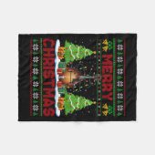 Xmas Tree Ugly Style Santa Musical Mandolin Christ Fleece Deken (Voorkant (Horizontaal))