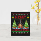 Xmas Tree Ugly Style Santa Musical Mandolin Christ Kaart (Gele Bloem)