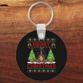 Xmas Tree Ugly Style Santa Musical Mandolin Christ Sleutelhanger (Voorkant)
