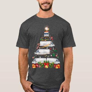 Xmas Tree Van Xmas Lights Boom Driver Lover Famili T-shirt