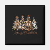 Xmas Trees Cowboy Western Merry Christmas Holiday  Magneet (Voorkant)