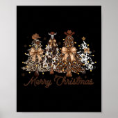 Xmas Trees Cowboy Western Merry Christmas Holiday  Poster (Voorkant)