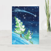 Xmas Trees Feestdagen Kaart (Voorkant)