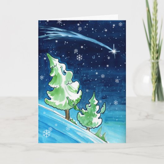 Xmas Trees Feestdagen Kaart (Voorkant)
