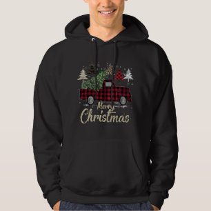 Xmas Trees Red Truck Buffalo Pset Hoodie