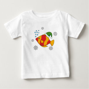 Xmas Tropische Vis Cartoon op Blauw Buffelpatroon