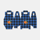 Xmas Tropische Vis Cartoon op Blauw Buffelpatroon Bedankdoosjes (Uitgevouwen)