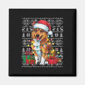 Xmas Trui Stijl Lelijk Noorse Elandhond Hond Chr Magneet (Voorkant)