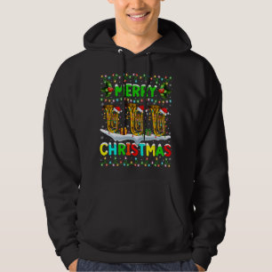 Xmas Tuba Lighting Santa Hat Merry Kerstmis Hoodie