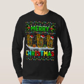 Xmas Tuba Lighting Santa Hat Merry Kerstmis T-shirt (Voorkant)