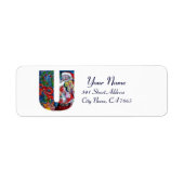 XMAS U BRIEF/SANTA CLAUS MET VIOLIN MONOGRAM ETIKET (Voorkant)