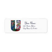 XMAS U BRIEF/SANTA CLAUS MET VIOLIN MONOGRAM ETIKET (Voorkant)