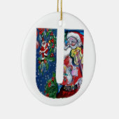 XMAS U BRIEF/SANTA CLAUS MET VIOLIN MONOGRAM KERAMISCH ORNAMENT (Rechts)