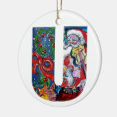 XMAS U BRIEF/SANTA CLAUS MET VIOLIN MONOGRAM KERAMISCH ORNAMENT (Links)