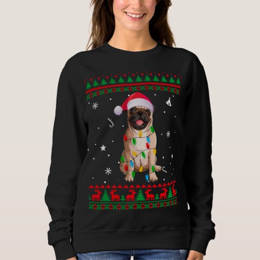 Xmas Ugly Sweater kerstlampjes Hondenliefhebber (Voorkant)