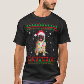 Xmas Ugly Sweater kerstlampjes Hondenliefhebber T-shirt (Voorkant)