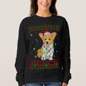 Xmas Ugly Sweater Kerstlights Corgi Hondenliefhebb (Voorkant)