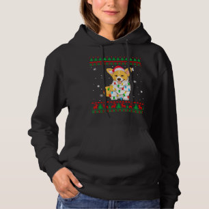 Xmas Ugly Sweater Kerstlights Corgi Hondenliefhebb Hoodie