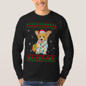 Xmas Ugly Sweater Kerstlights Corgi Hondenliefhebb T-shirt (Voorkant)
