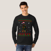Xmas Ugly Sweater Kerstmis Lights Doberman Dog Lo T-shirt (Voorkant volledig)
