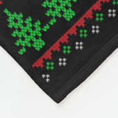 Xmas Ugly Sweater Style Santa Playing Cricket Chri Fleece Deken (Hoek)