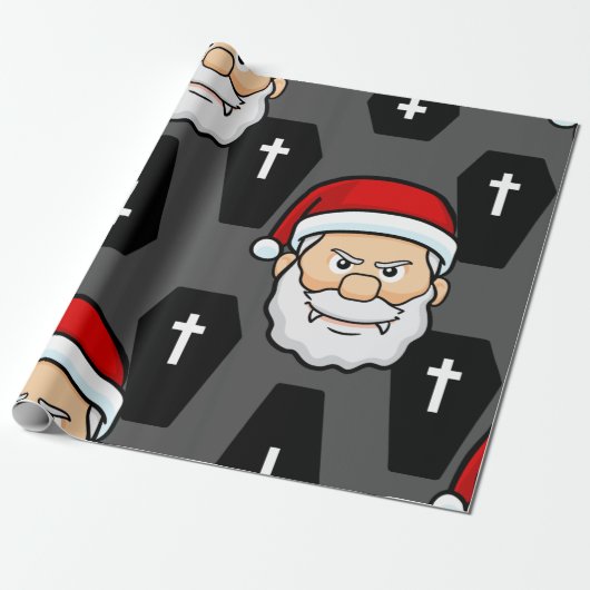 xmas vampire santa claus coffins cadeaupapier (Uitgerold)