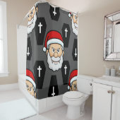 xmas vampire santa claus coffins douchegordijn (In situ)