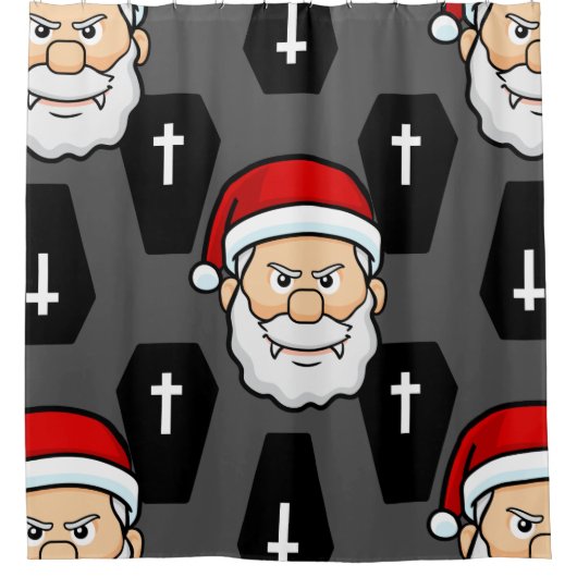 xmas vampire santa claus coffins douchegordijn (Voorkant)