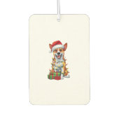 Xmas Verlichting Santa Hat Canaan Hond Kerstmis _1 Luchtverfrisser (Voorkant)