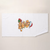 Xmas Verlichting Santa Hat Poedel Hond Kerstmis _1 Badhanddoek (Badhanddoek)