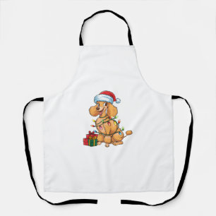 Xmas Verlichting Santa Hat Poedel Hond Kerstmis _1 Schort