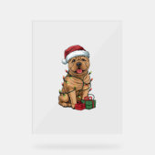 Xmas Verlichting Santa Hat Shar Pei Dog Kerstmis _ Acryl Bord (Voorkant)