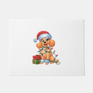 Xmas Verlichting Santa Hat Speelgoed Poedel Hond K Deurmat