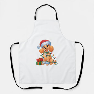 Xmas Verlichting Santa Hat Speelgoed Poedel Hond K Schort