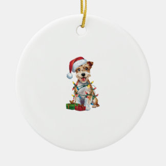 Xmas Verlichting Santa Silky Terrier Hond Kerstmis Keramisch Ornament