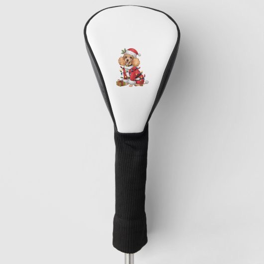Xmas Verlichting Santa Speelgoed Poedel Hond Kerst Golfheadcover (Voorkant)
