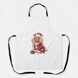 Xmas Verlichting Santa Speelgoed Poedel Hond Kerst Schort