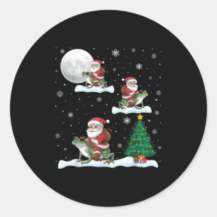 Xmas Verlichting Tree Santa Riding Ison Dart Kikke Ronde Sticker