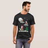 Xmas Verlichting Tree Santa Riding Ison Dart Kikke T-shirt (Voorkant volledig)