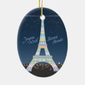Xmas-versiering met Eiffel Tower Keramisch Ornament (Achterkant)