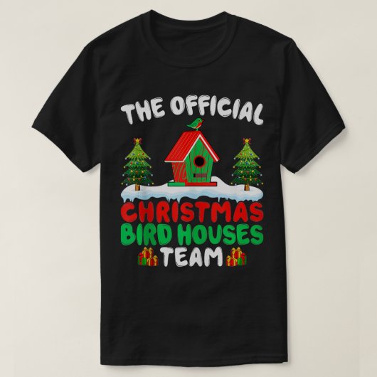 Xmas Vogelhuisjes Team Vogelliefhebber Vogelhuisje T-shirt (Design voorkant)