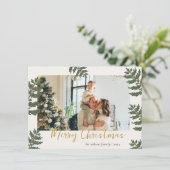 Xmas Vreugde Kerstmis Familie Foto Vakantie Kaart (Staand voorkant)