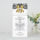 Xmas Wedding Menu Kaarten Chandelier Zwart Goud (Staand voorkant)