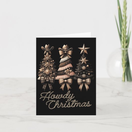 Xmas Westerne Kerstboom Cowboy Plaid C Kaart (Voorkant)