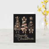 Xmas Westerne Kerstboom Cowboy Plaid C Kaart (Gele Bloem)