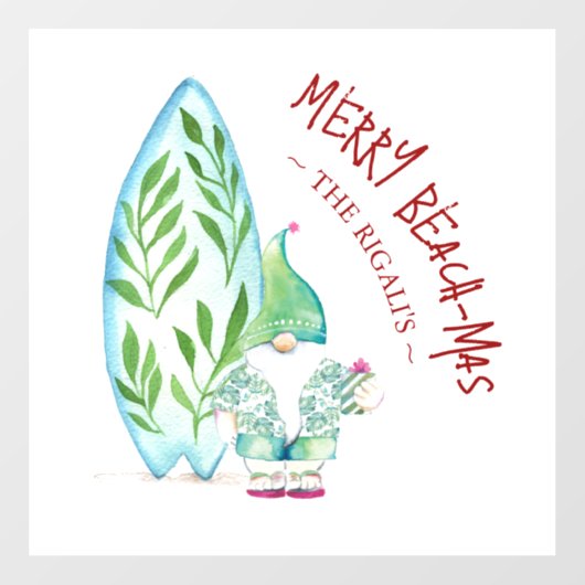 Xmas Window Stickers Tropical Beach-mas (Vel)