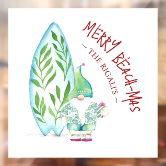 Xmas Window Stickers Tropical Beach-mas (Vel 2)