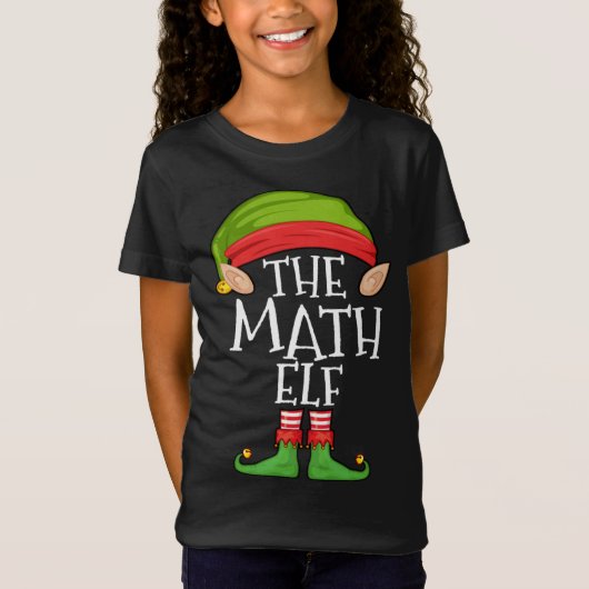 Xmas Wiskunde Elf Bijpassende Kerstmis Familie Elf T-shirt (Voorkant)