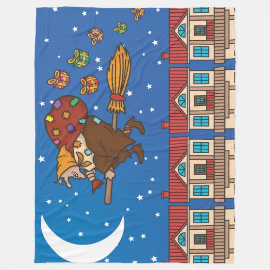 xmas Witch Befana blanket Fleece Deken (Voorkant)