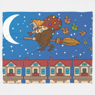 xmas Witch Befana blanket Fleece Deken